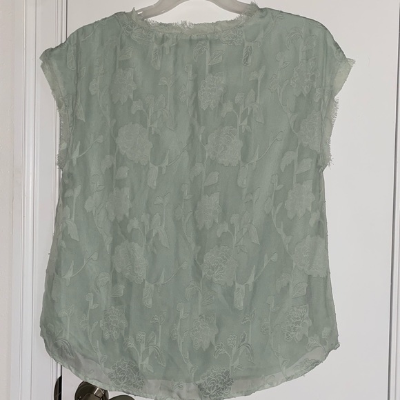 Jodifl Womens Teal Colored Floral Print V-Neck Blouse - Picture 2 of 3